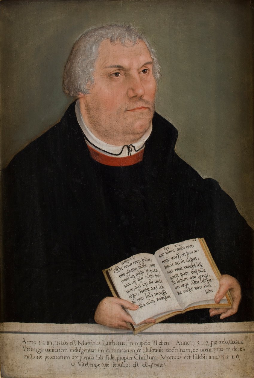 Portrét Martina Luthera (1483-1586) (olej na panelu) od Lucas the Elder (workshop of) Cranach