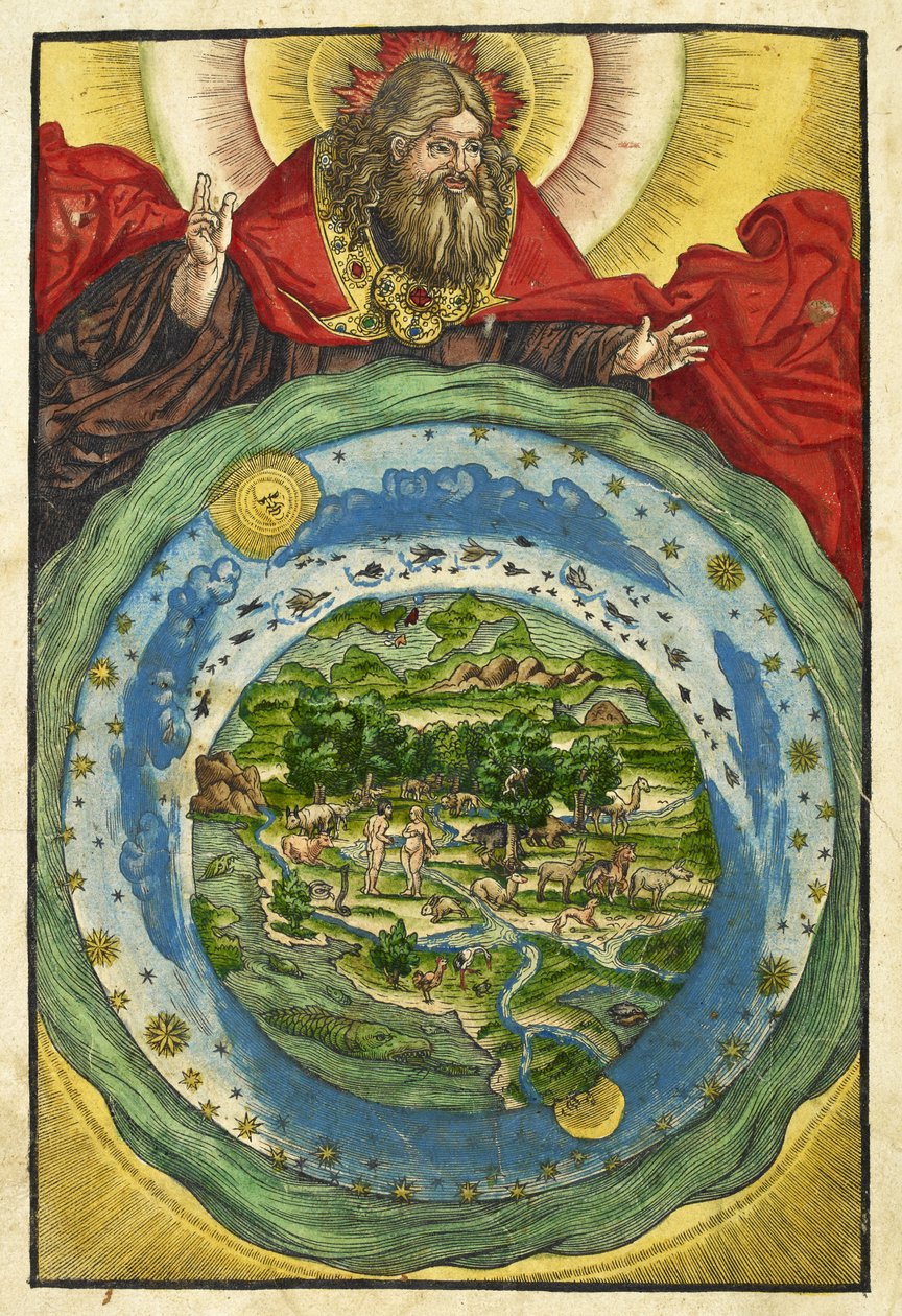 Dřevoryt rajské zahrady - z ""Biblia, to jest celé Písmo svaté v němčině. Mart. Luth."" Wittemberg: tisk Hans Lufft od Lucas the Elder Cranach