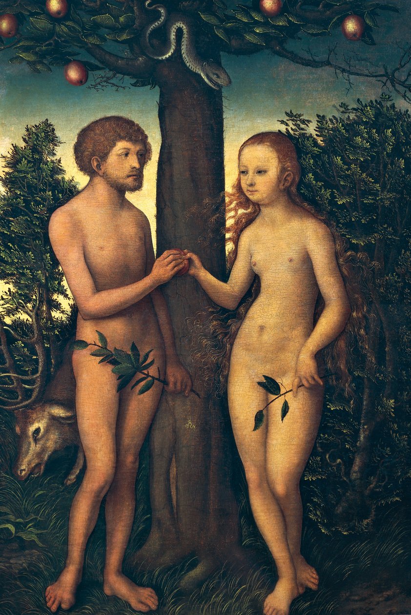 Adam a Eva, Lucas Cranach starší (1472-1553) od Lucas the Elder Cranach