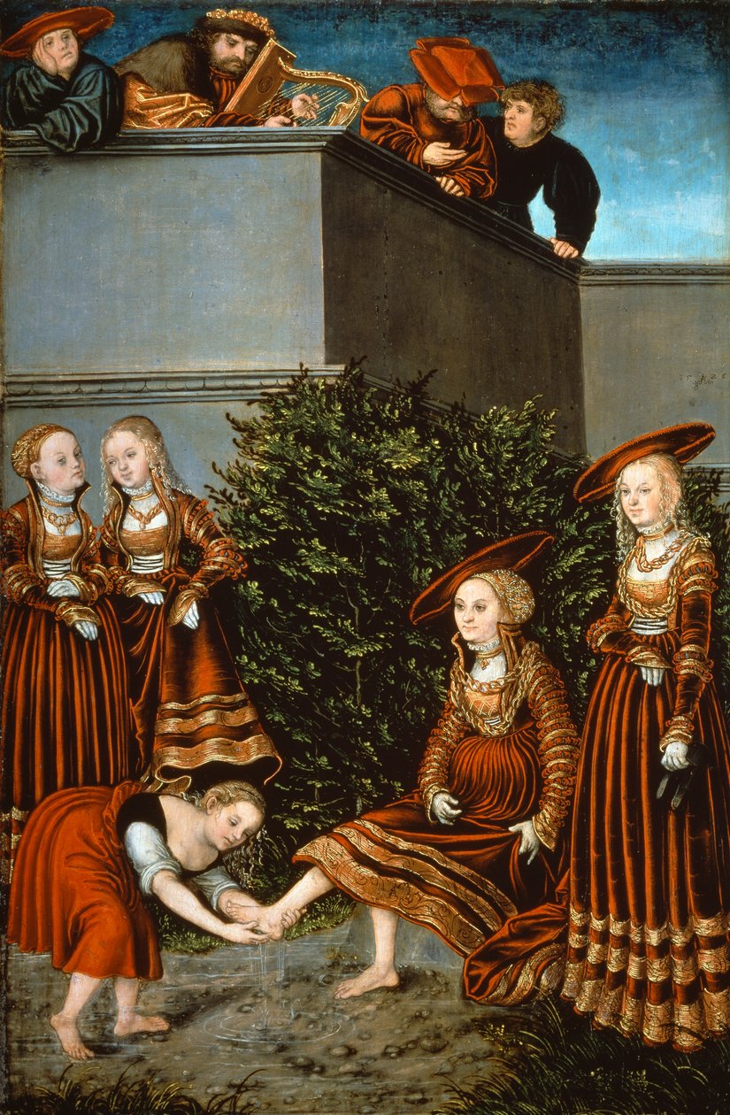 Batšeba při koupeli nebo Davidův hřích s Batšebou od Lucas the Elder Cranach