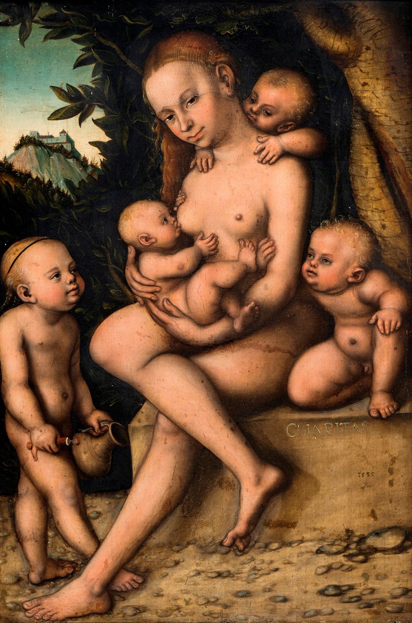 Caritas od Lucas the Elder Cranach