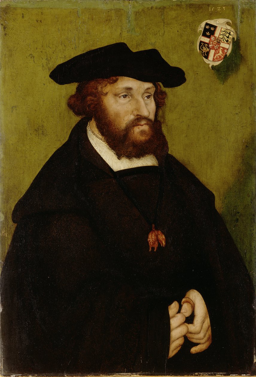 Christian II de Danemark, Norvege et Suede - Portrét dánského krále Christiana II (1481-1559), Cranach, Lucas, starší (1472-1553). Olej na dřevě od Lucas the Elder Cranach