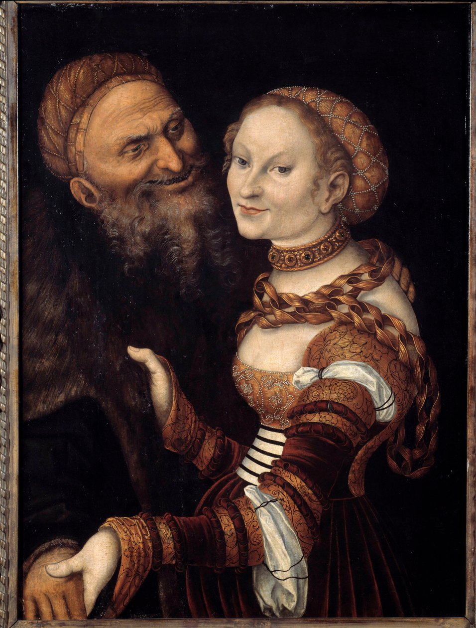Kurtizána a malba starého muže od Lucase Cranacha (1472 - 1553). 16. století. Musee des Beaux-Arts de Besancon. od Lucas the Elder Cranach