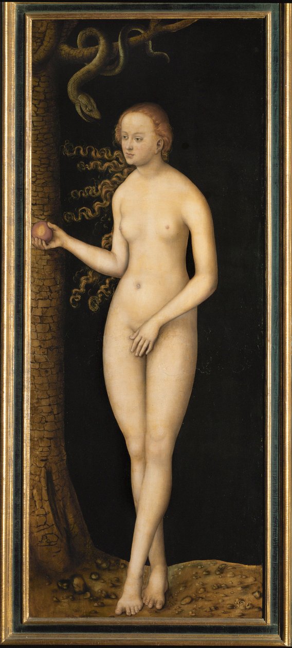 Eva. Vnější strana křídel oltáře... (olej na dřevě) od Lucas the Elder Cranach