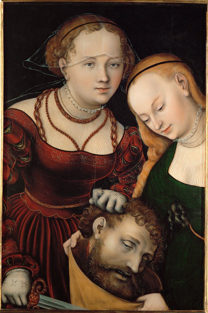 Judita s hlavou Holoferna a sluhy (olej na dřevě) od Lucas the Elder Cranach
