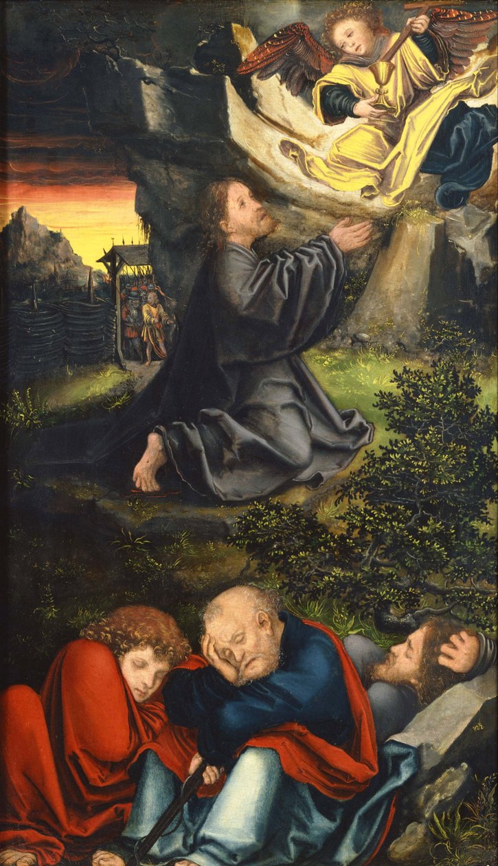 ""Modlitba v Olivové zahradě"" Obraz Lucase Cranacha staršího (1472-1553) kolem roku 1518 Národní muzeum západního umění, Tokio Japonsko od Lucas the Elder Cranach