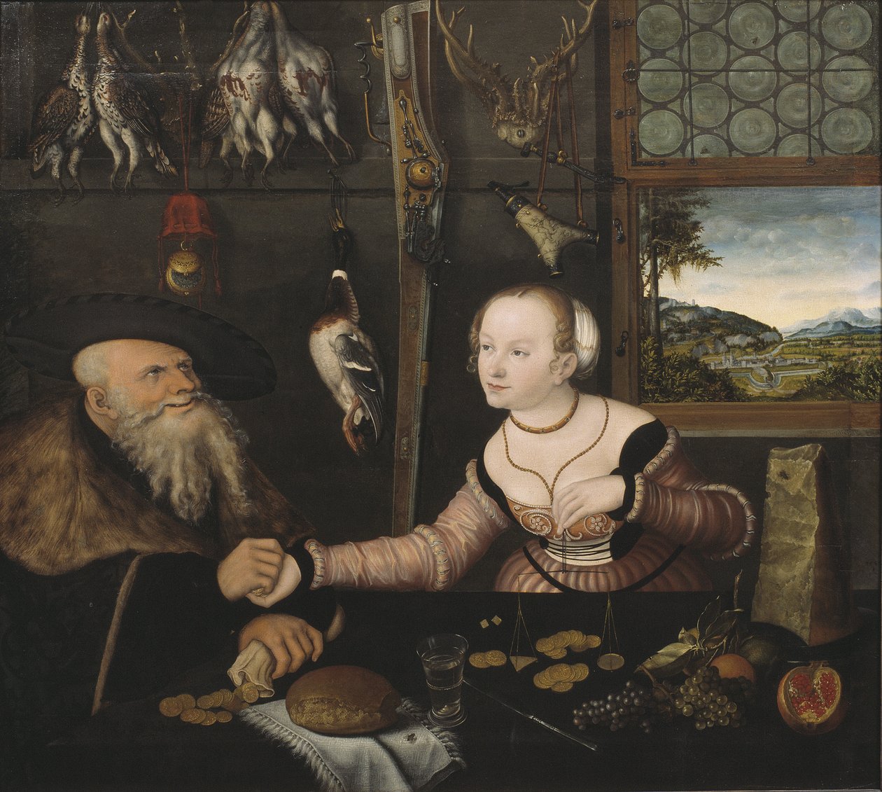 Le couple mal assorti - Nešťastný pár, Cranach, Lucas, starší (1472-1553). Olej na dřevě od Lucas the Elder Cranach