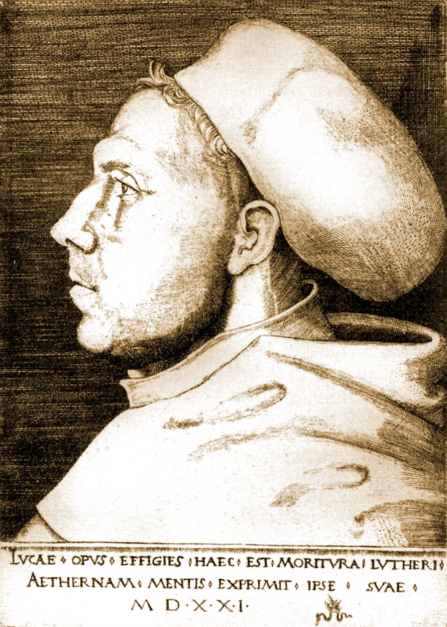 Martin Luther jako mnich od Lucas the Elder Cranach
