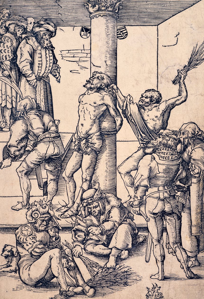 Umučení Krista: bičování, od Lucase Cranacha staršího (1472-1553), dřevoryt od Lucas the Elder Cranach