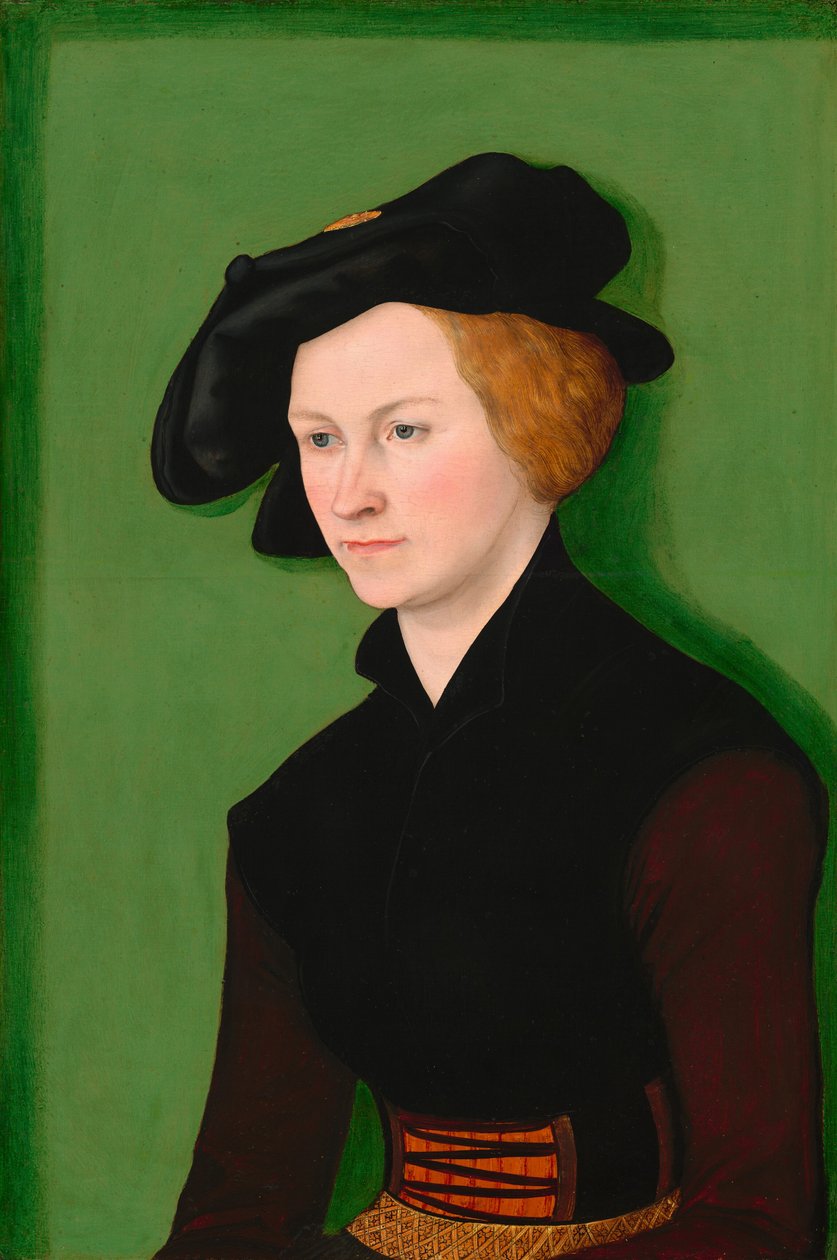 Portrét ženy Mladá žena oblečená v černém sametu od Lucas the Elder Cranach