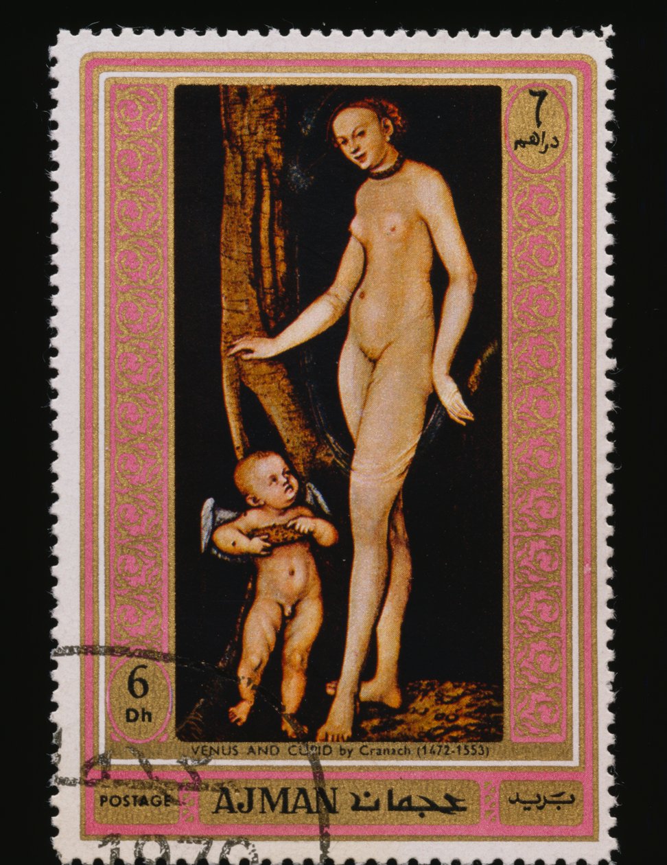 Poštovní známka série Slavné obrazy (Akty). od Lucas the Elder Cranach