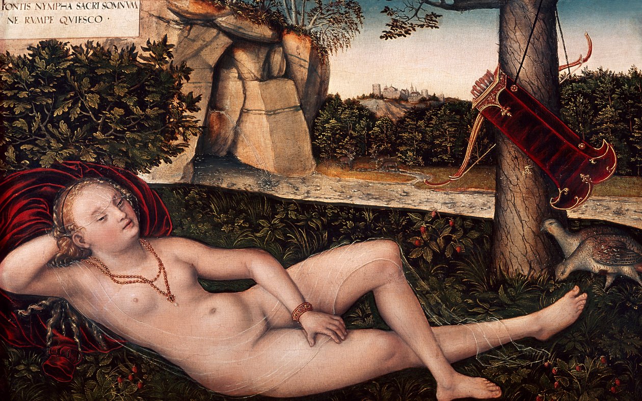 Ležící Diana, Lucas Cranach Elder (1472-1553) od Lucas the Elder Cranach