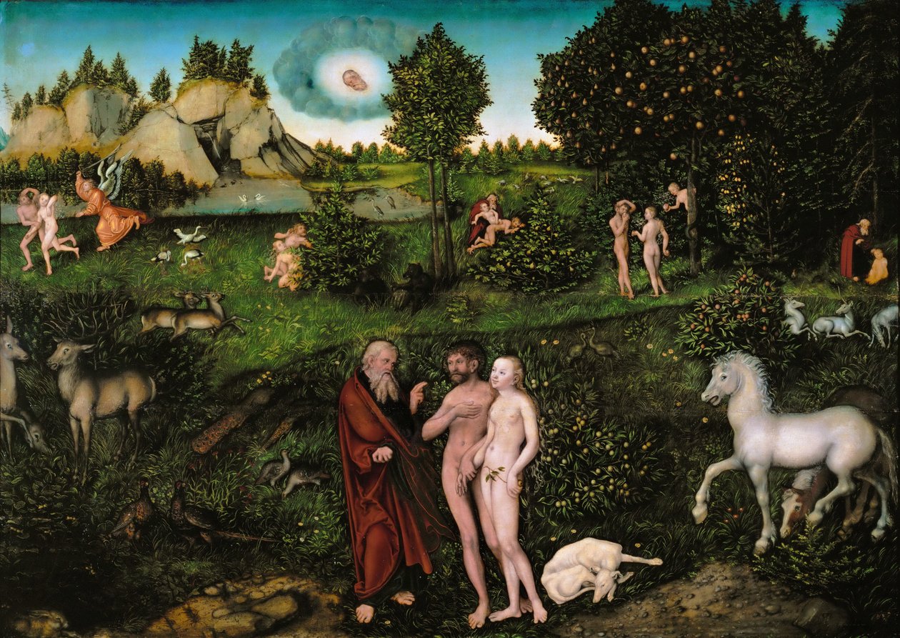 Renesance: Paradise par Cranach, Lucas, starší (1472-1553) od Lucas the Elder Cranach