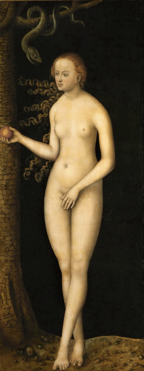 Renesance: Pád člověka: Eva par Cranach, Lucas, starší (1472-1553), asi 1510-1520. Olej na dřevě od Lucas the Elder Cranach