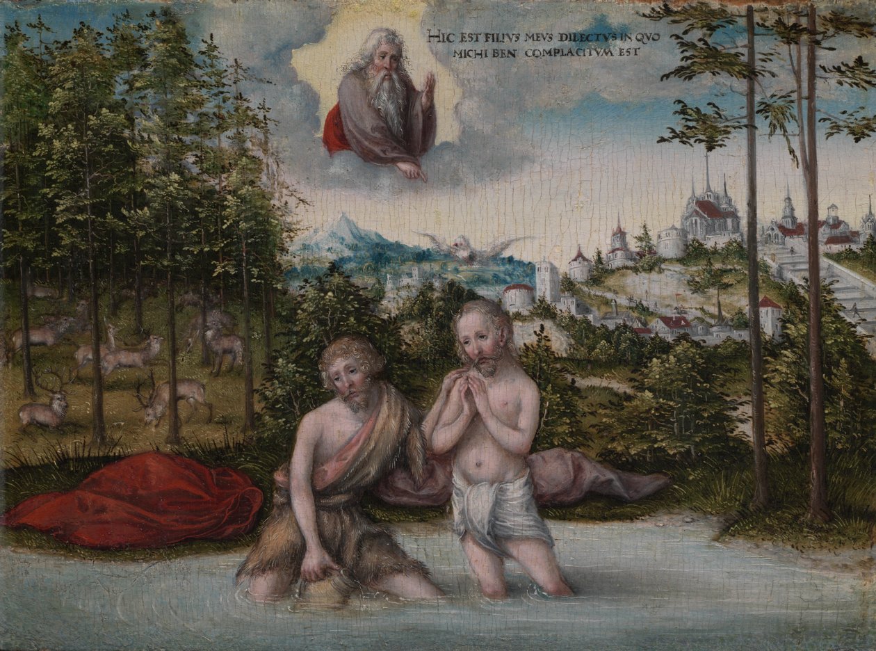 Kristův křest od Lucas the Elder Cranach