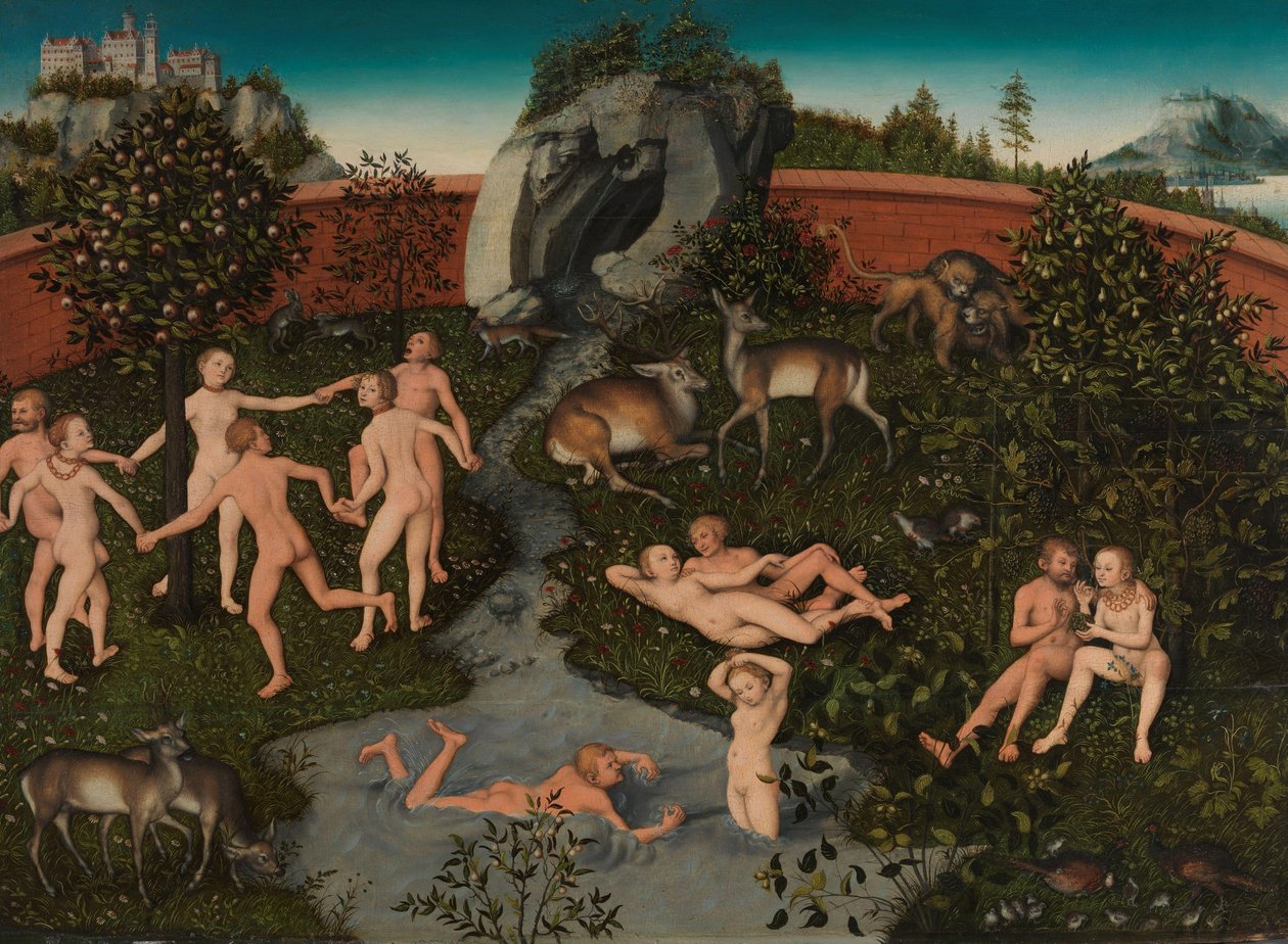 Zlatý věk, kolem roku 1534 (olej na dřevě) od Lucas the Elder Cranach
