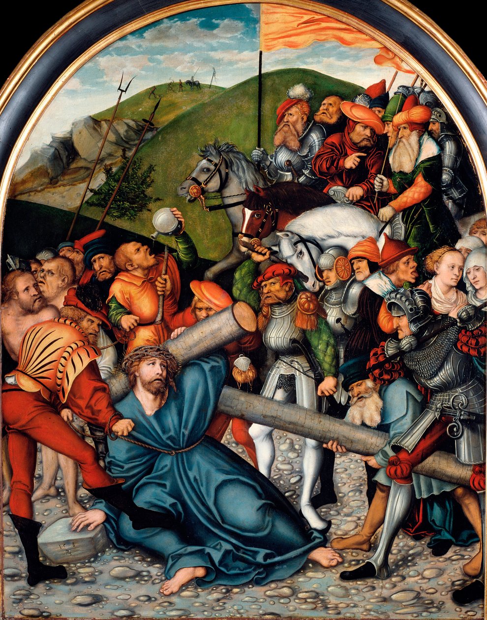 Výstup na malbu Kalvárie od Lucase Cranacha staršího (1472-1553). 1538. Rozm. 107x84 cm Vídeň. Kunsthistorisches Museum od Lucas the Elder Cranach