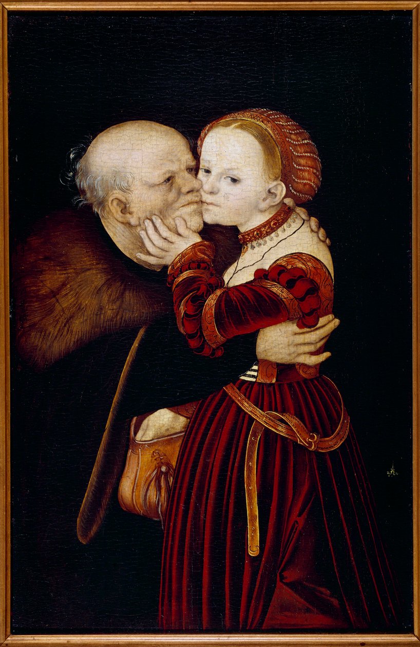 Starý blázen. Obraz Lucase Cranacha (1472-1553) (Ec. All.) 16. stol. Praha, Národní galerie - Starý blázen. Obraz Lucase Cranacha (1472-1553) (Německá škola). 16. století. Národní galerie, Praha od Lucas the Elder Cranach
