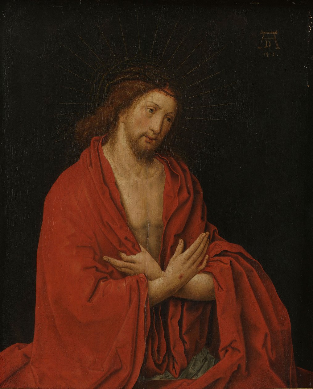 Kristus s trnovou korunou od Lucas van (after) Leyden
