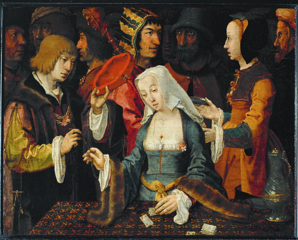 La Tireuse de cartes ... od Lucas van (studio of) Leyden