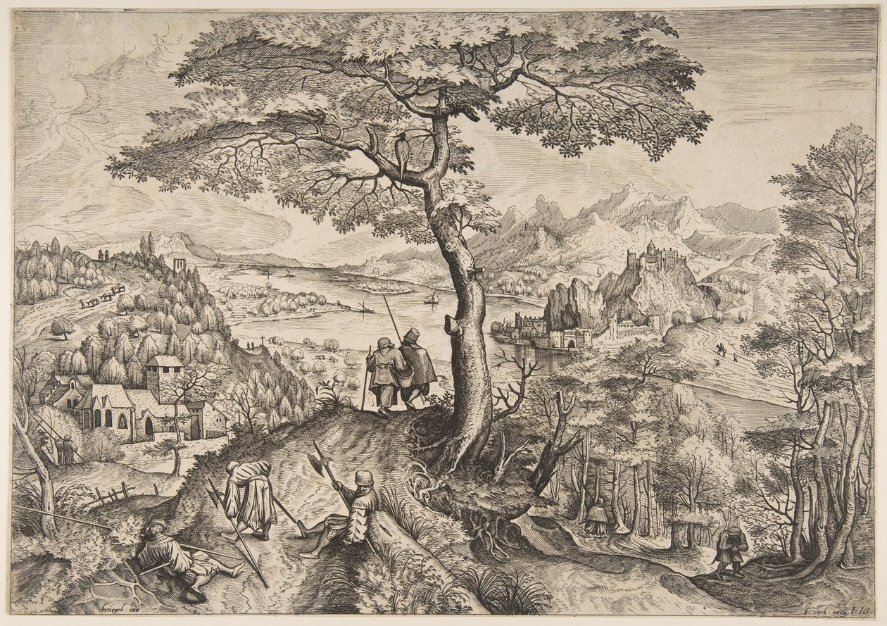 Vojáci v klidu Milites Requiescentes z Velké krajiny, ca. 1555-56 od Lucas van Doetecum