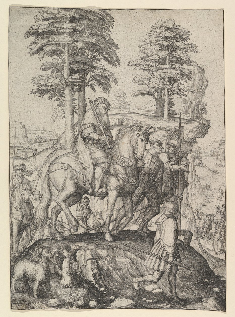 Abigail Před Davidem, ca. 1507. od Lucas van Leyden