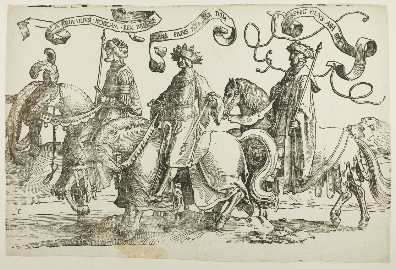 Abijah, Asa, Josafat, deska dva, z Dvanácti králů Izraele od Lucas van Leyden