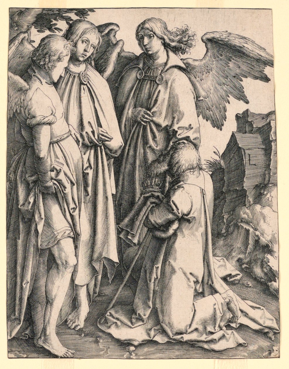 Abraham a tři andělé od Lucas van Leyden