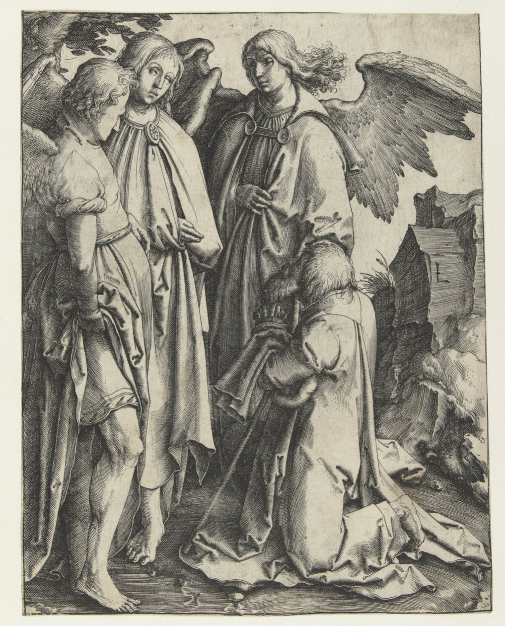 Abraham a tři andělé od Lucas van Leyden