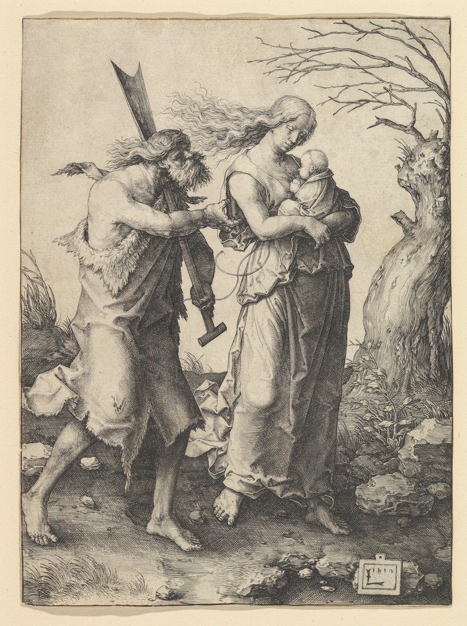 Adam a Eva po vyhnání od Lucas van Leyden
