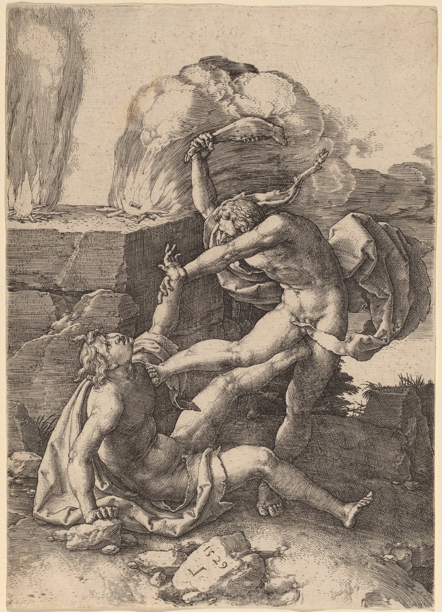 Kain zabil Abela od Lucas van Leyden