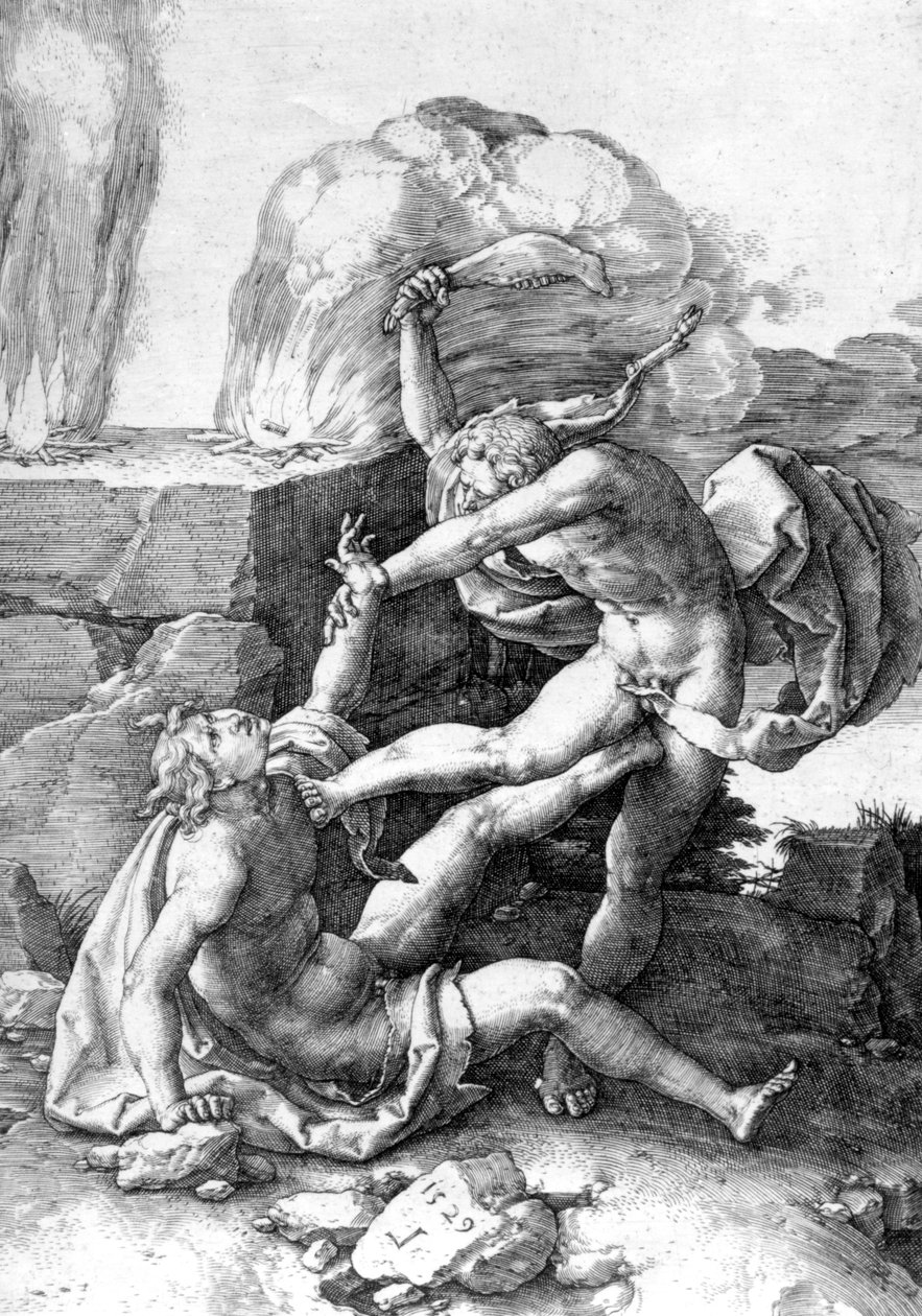 Kain zabíjí Ábela od Lucas van Leyden