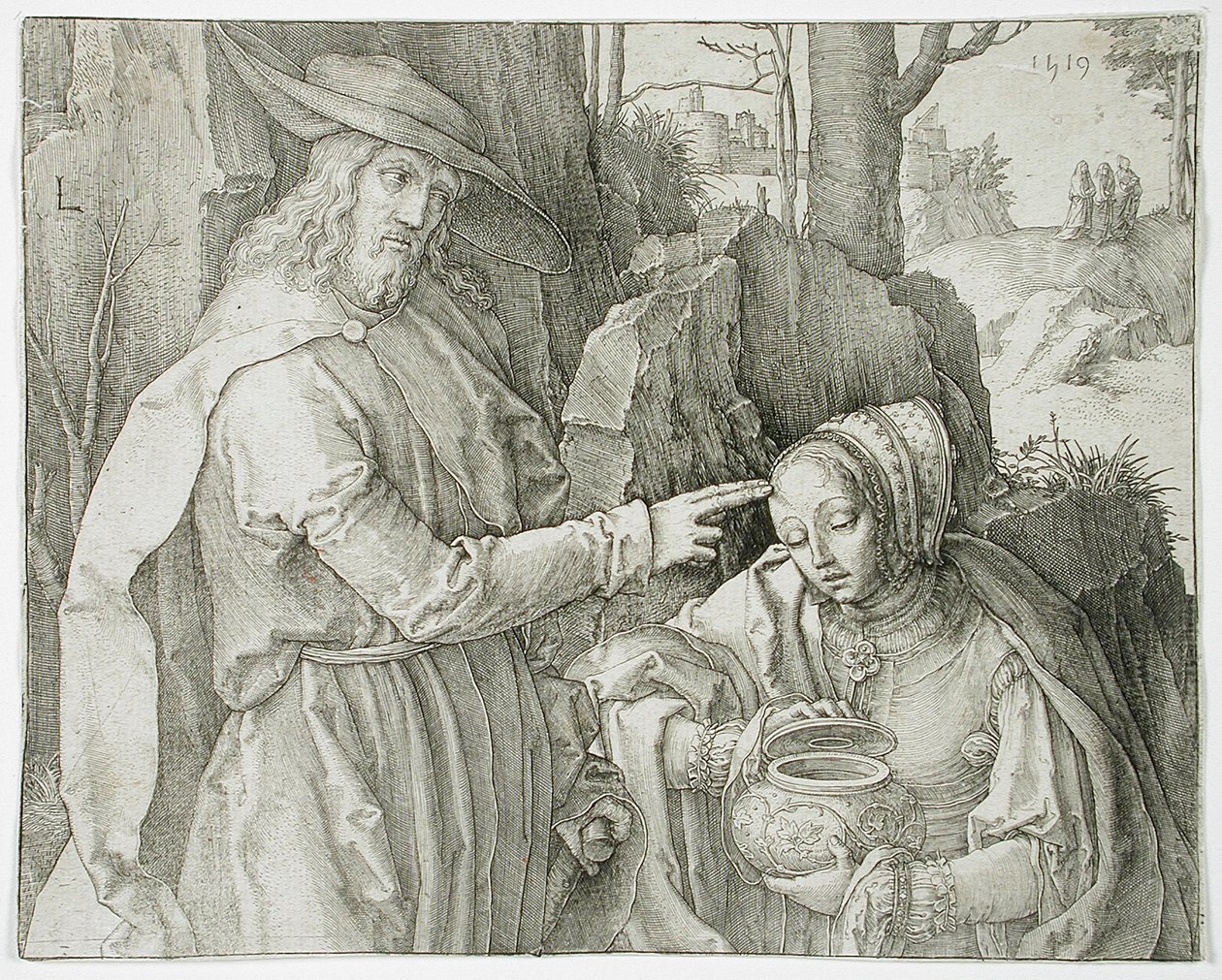 Kristus jako zahradník se zjevuje svaté Marii Magdaleně od Lucas van Leyden