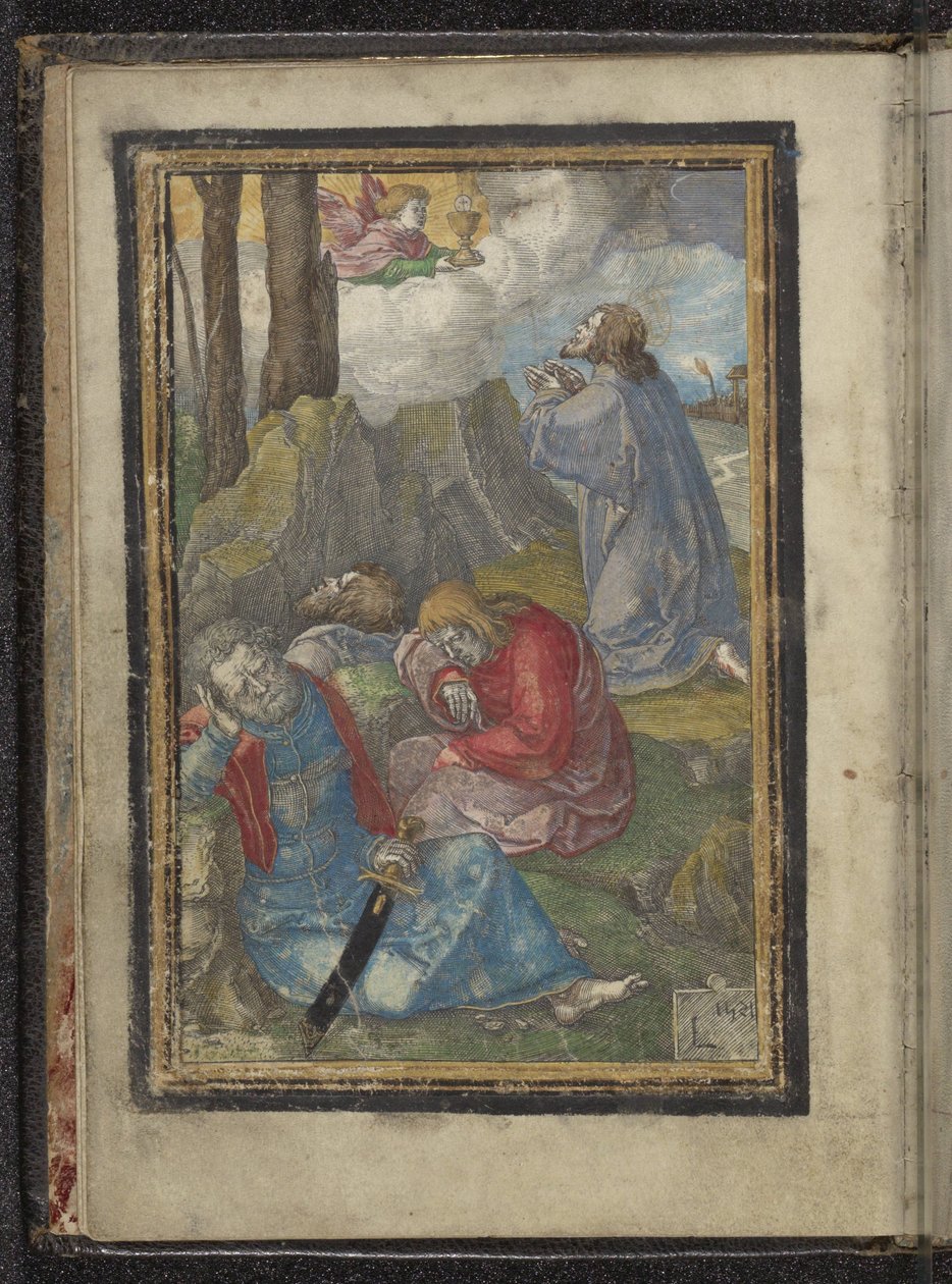 Kristus na dvoře v Getsemanech Umučení Krista (název série) od Lucas van Leyden