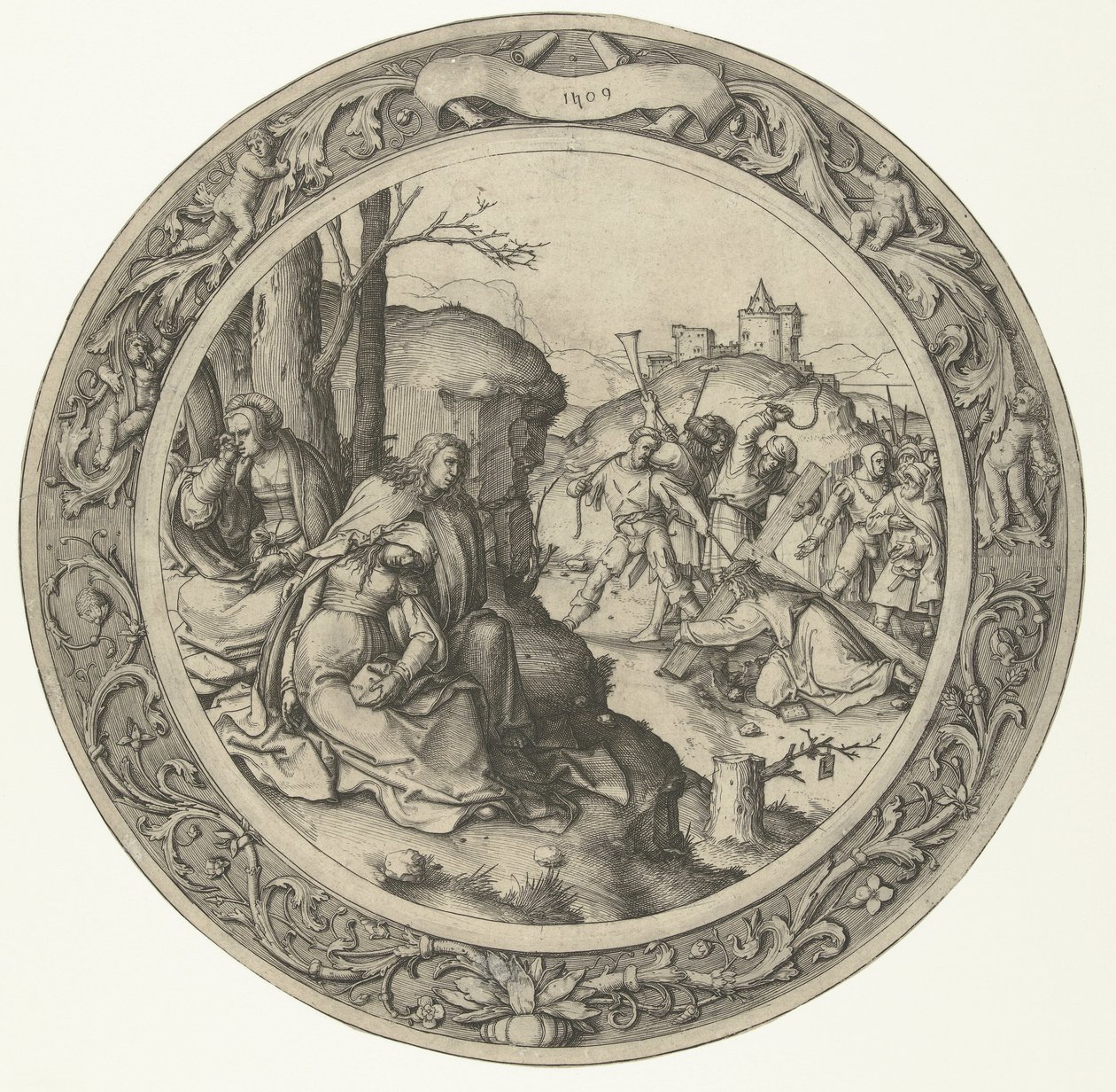 Nesení kříže The Round Passion (název série) od Lucas van Leyden