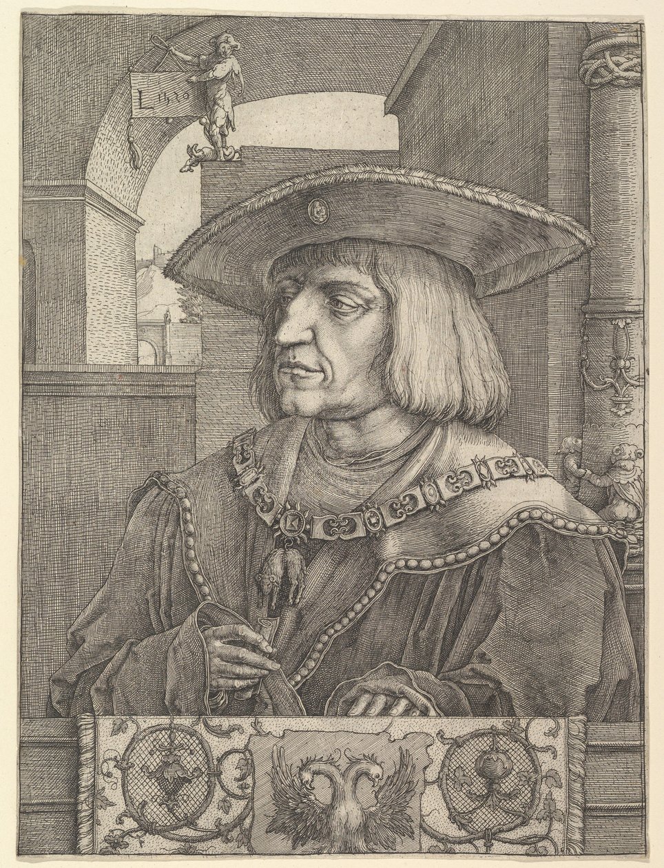 Císař Maxmilián I. od Lucas van Leyden