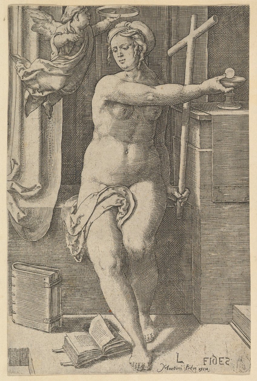 Faith, ze série Sedm ctností, 1530. od Lucas van Leyden