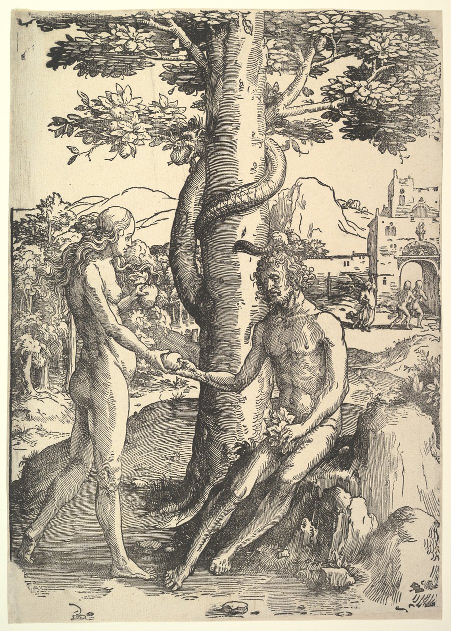 Pád člověka, Adam a Eva, ca. 1514. od Lucas van Leyden