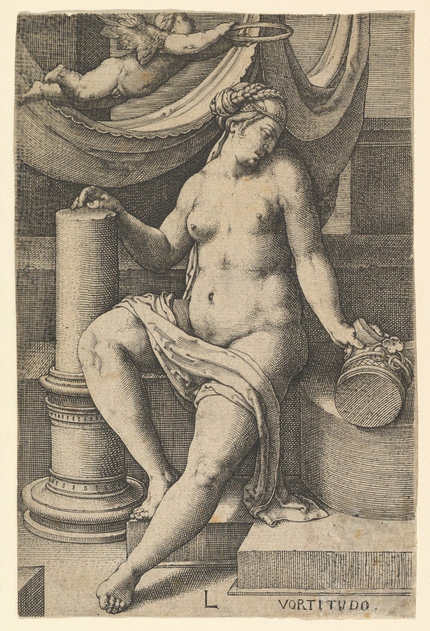 Fortitude, ze série Sedm ctností, 1530. od Lucas van Leyden