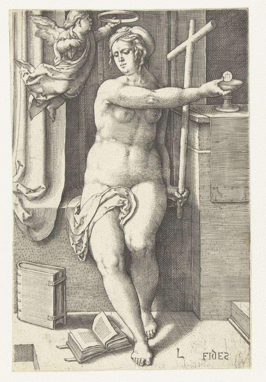 Věřte Fides (název na objektu) Sedm ctností (název série) od Lucas van Leyden