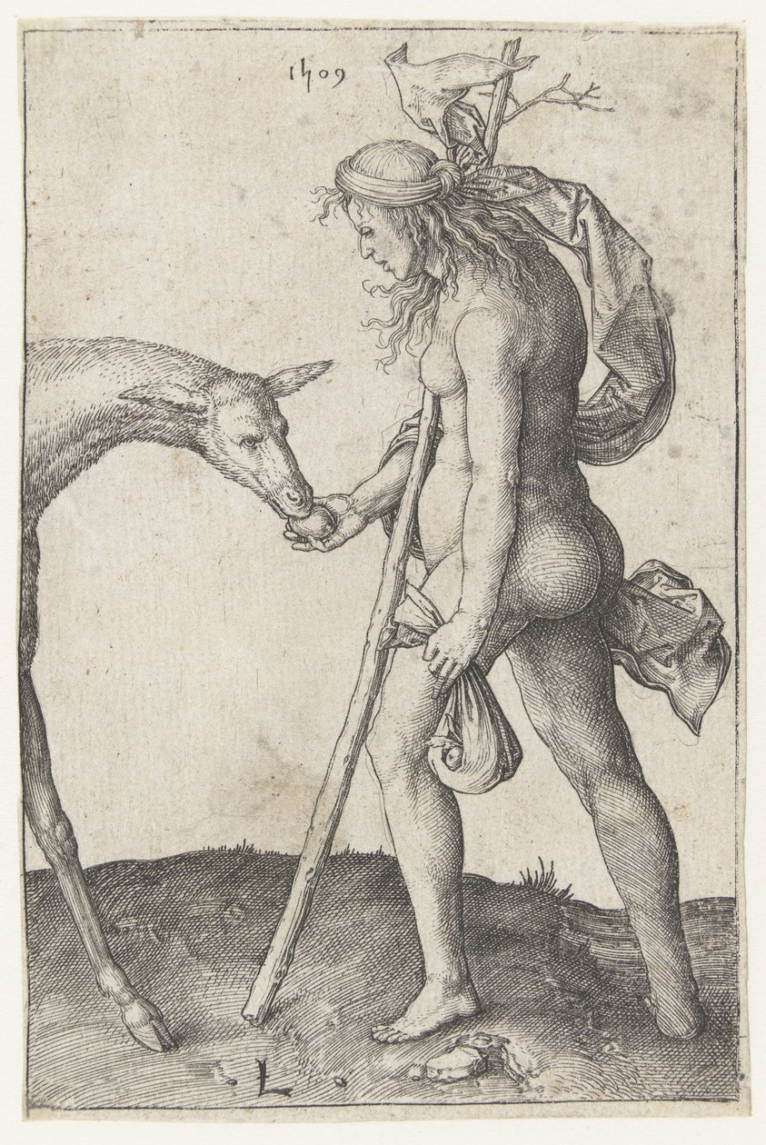 Mladá žena s laní od Lucas van Leyden