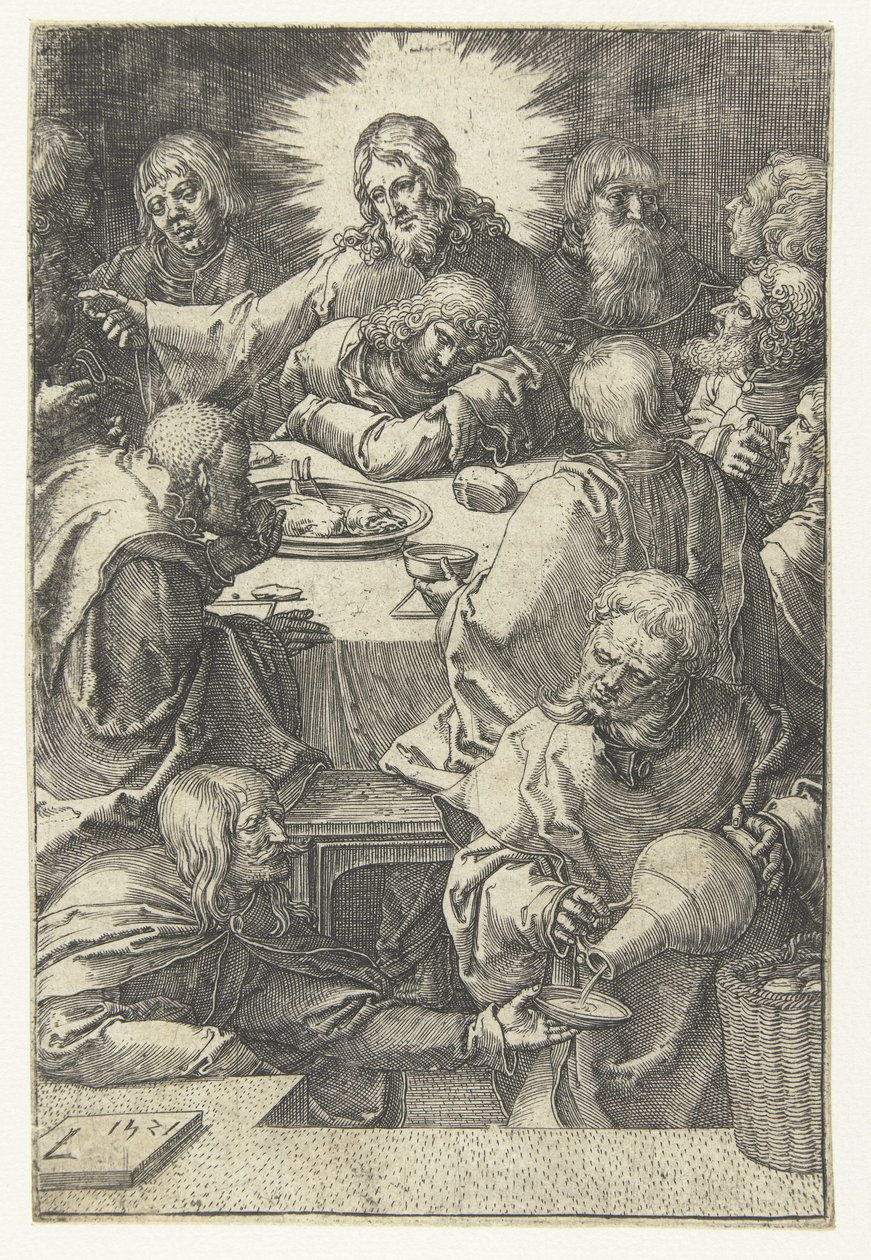Poslední večeře The Little Passion (název série) od Lucas van Leyden
