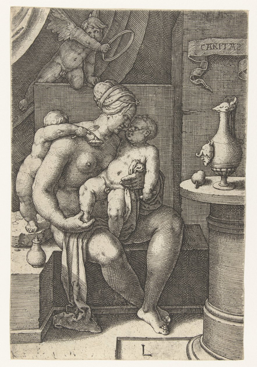 Milovat Caritas (název na objektu) Sedm ctností (název série) od Lucas van Leyden