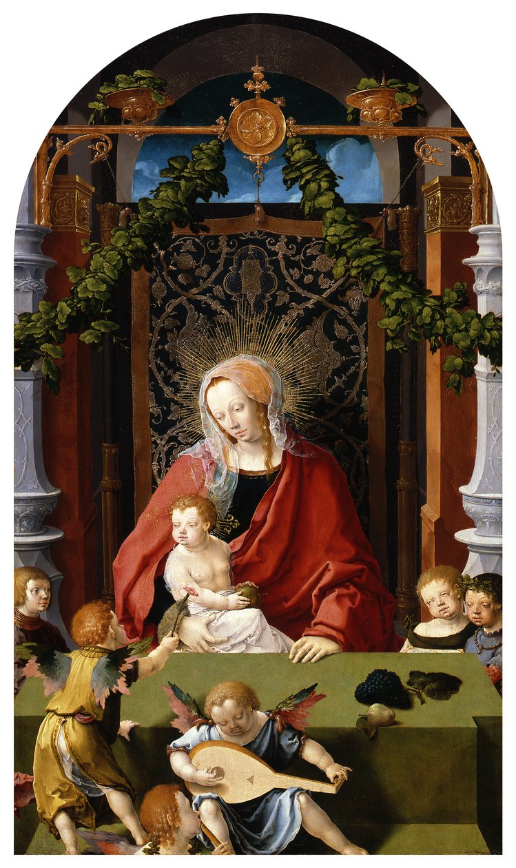 Marie s dítětem a anděly od Lucas van Leyden