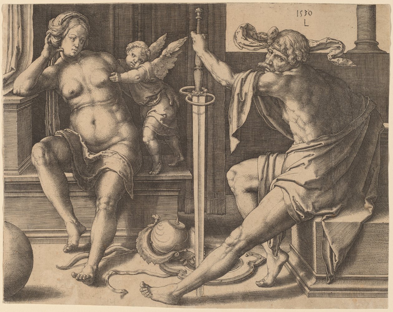 Mars, Venuše a Amor od Lucas van Leyden