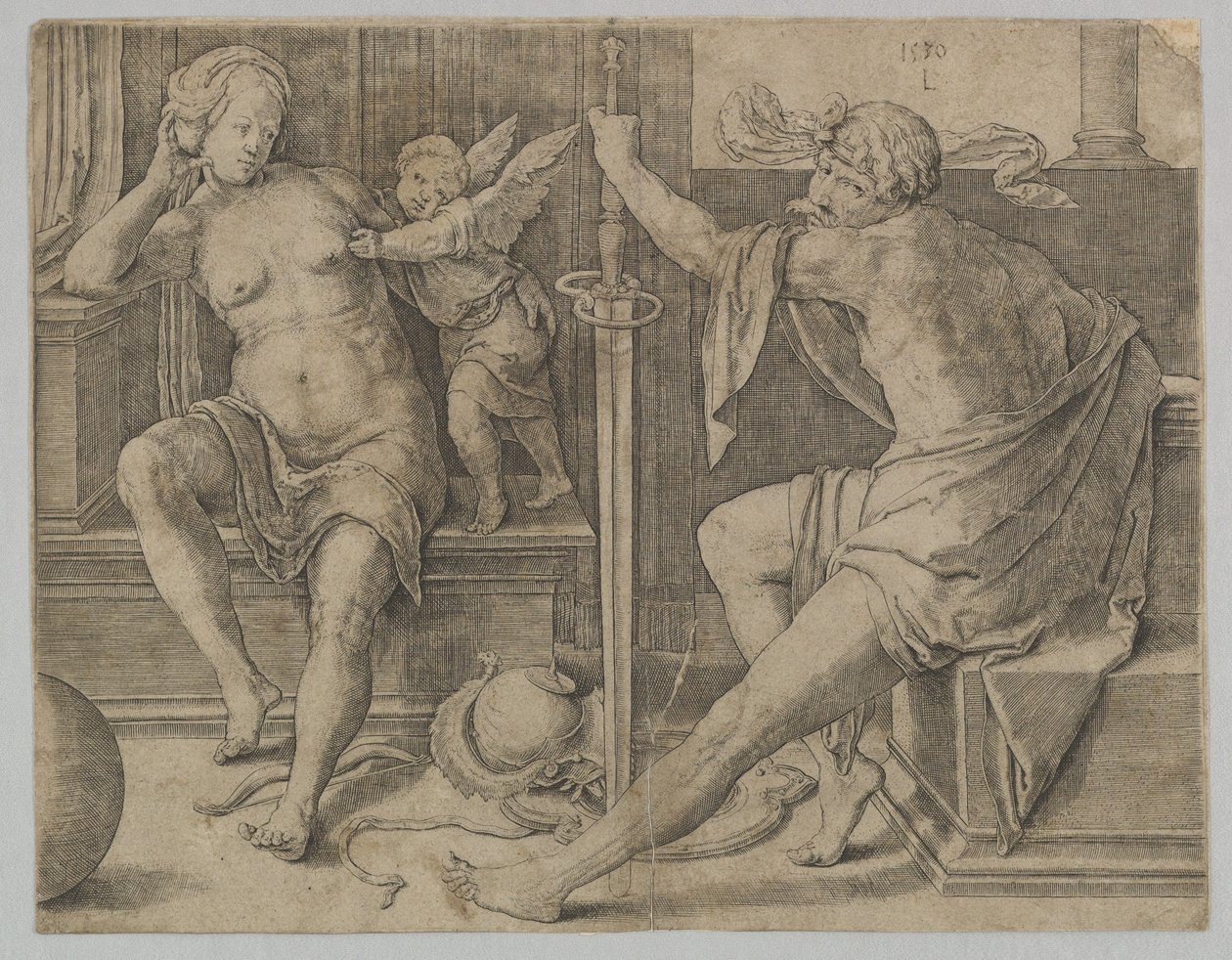 Mars, Venuše a Amor, 1530. od Lucas van Leyden