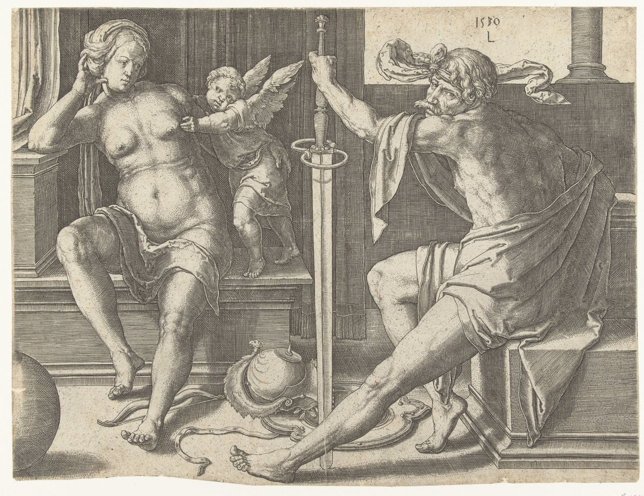 Mars, Venuše v Amoru od Lucas van Leyden