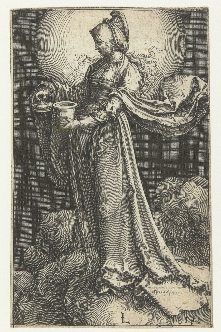 Máří Magdalena v oblacích Maria Magdalena in de wolken od Lucas van Leyden