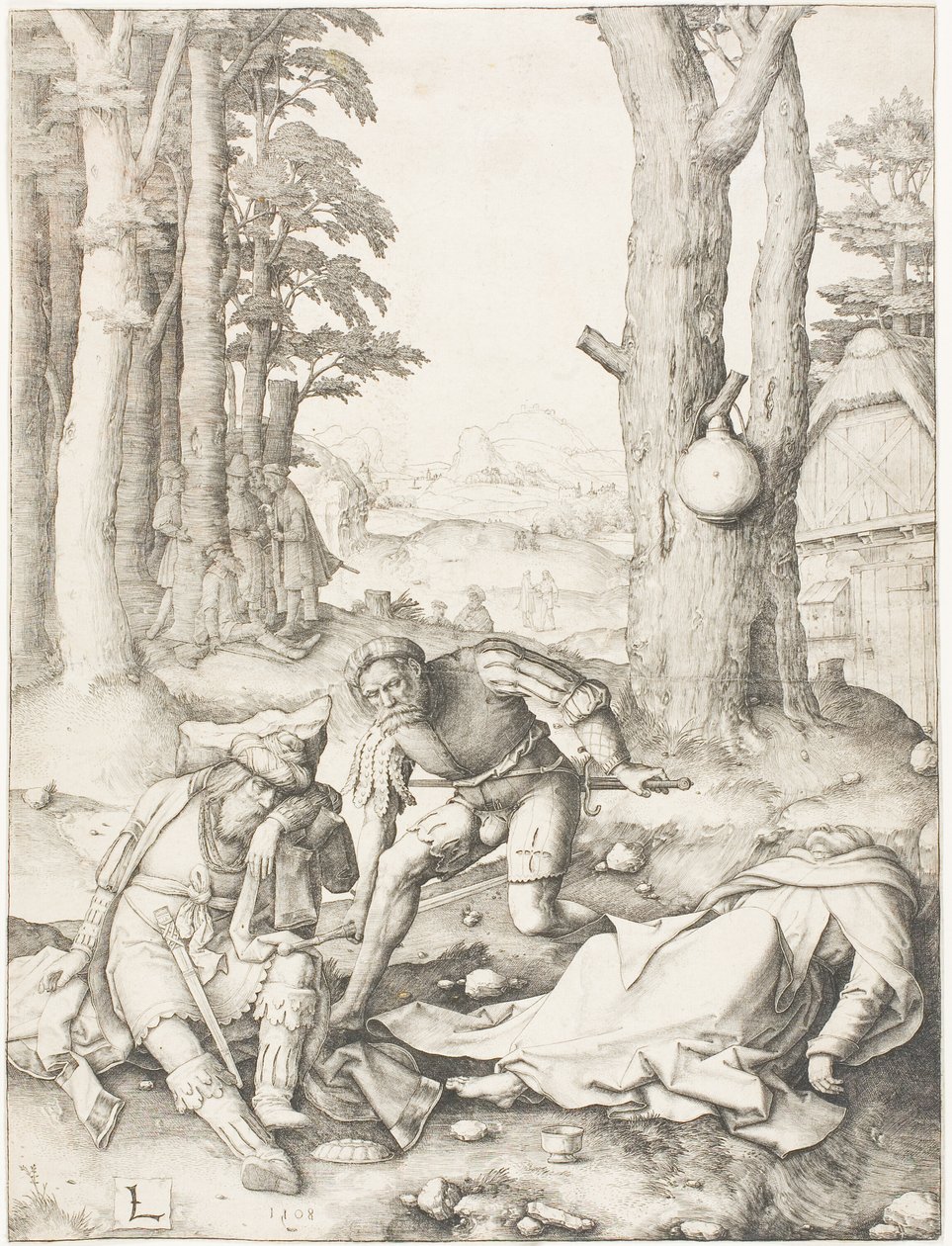 Mohamed a mnich Sergius od Lucas van Leyden