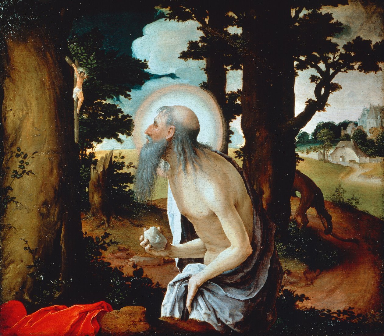 Kající svatý Jeroným od Lucas van Leyden